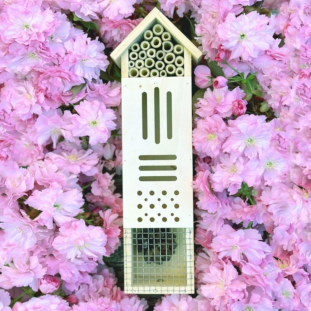 Pollination Palace Wooden Insect Home for Bees Butterflies Ladybugs 24 Inch Image 1