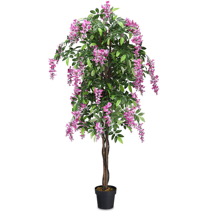 Costway 3.5 4 5 5.5 6 Artificial Tree Indoor-Outdoor Image 1