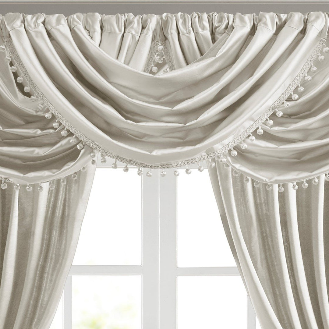 Gracie Mills Cordelia Lightweight Satin Waterfall Window Valance (Single) - GRACE-15156 Image 1