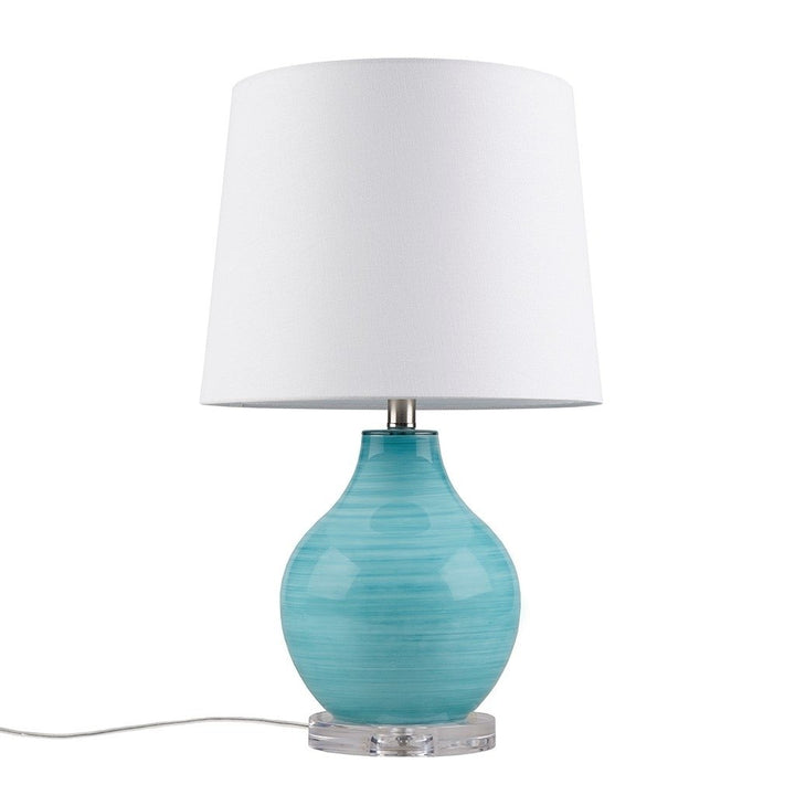 Gracie Mills Aqua Swirl Blown Glass Table Lamp GRACE-15784 27 Inch Elegance Image 1