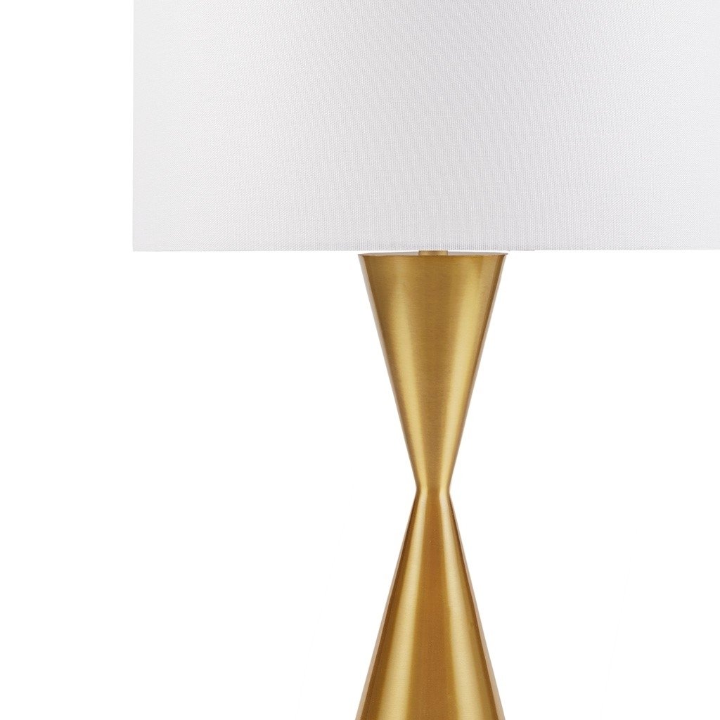 Gracie Mills Gloria Gold Hourglass Metal Table Lamp GRACE-15786 with Shade Image 2