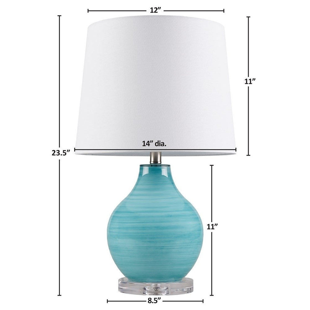 Gracie Mills Aqua Swirl Blown Glass Table Lamp GRACE-15784 27 Inch Elegance Image 2