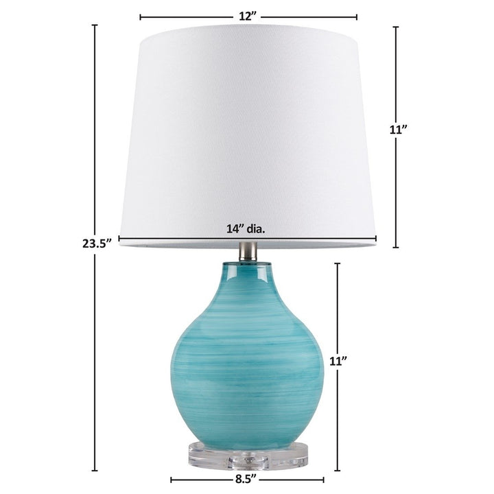 Gracie Mills Aqua Swirl Blown Glass Table Lamp GRACE-15784 27 Inch Elegance Image 2