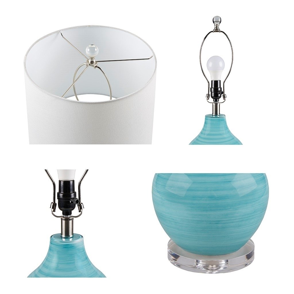 Gracie Mills Lena Aqua Swirl Elegance Blown Glass Table Lamp - GRACE-15784 Image 3