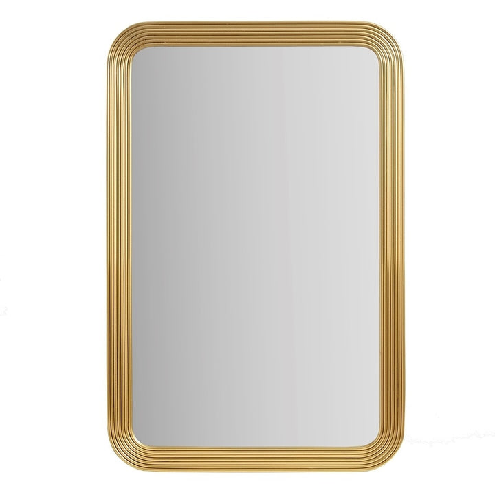 Gracie Mills Lyon Rectangle Metal Frame Fluted Wall Mirror Antique Gold GRACE-15856 Image 1