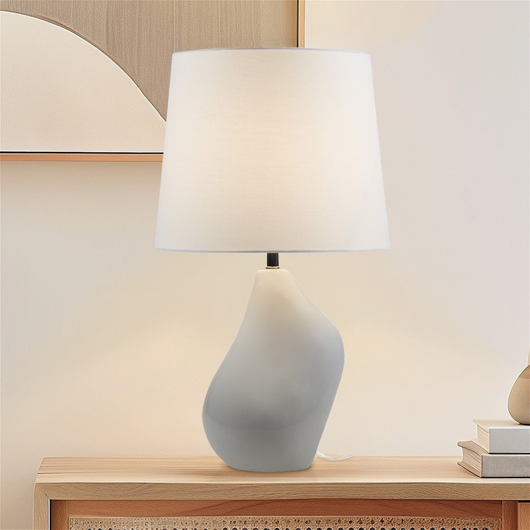 Gracie Mills Ceramic Table Lamp Ombre Modern Asymmetrical GRACE-15795 28 Inch Image 4