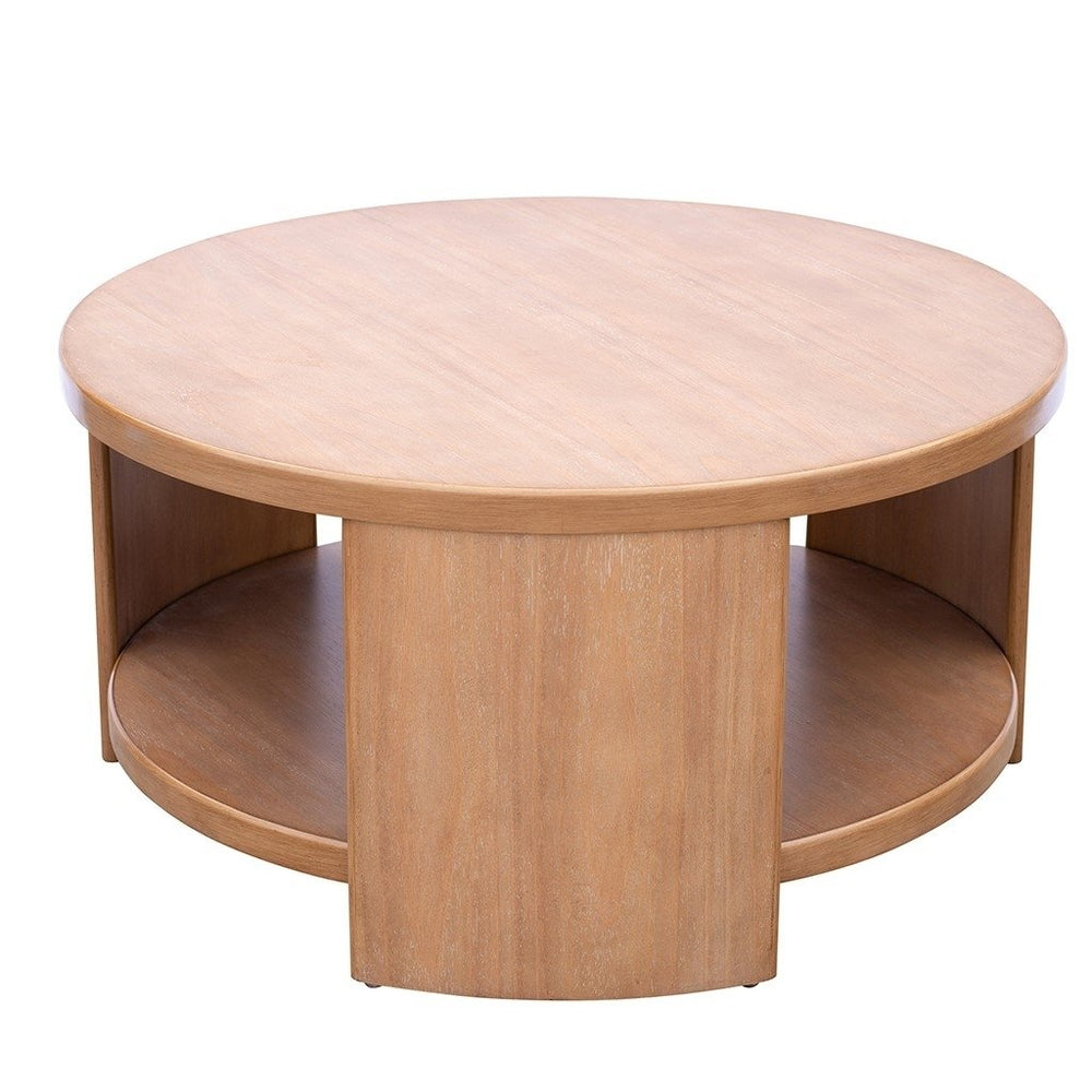 Gracie Mills Jacobs Round Wood Coffee Table with Shelf - GRACE-15801 Image 2