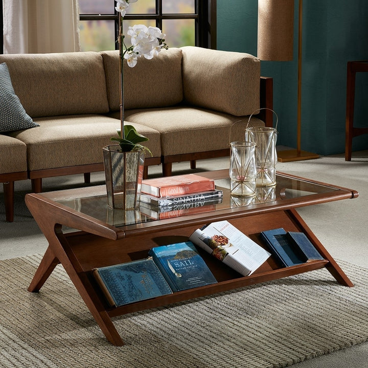 Gracie Mills Glass Coffee Table Modern Elegance Tempered Glass GRACE-5218 Image 2