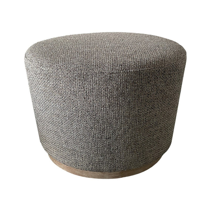 Gracie Mills Amanda Accent Ottoman Oval Cushion Wooden Base Warm Upholstery GRACE-15649 Image 1