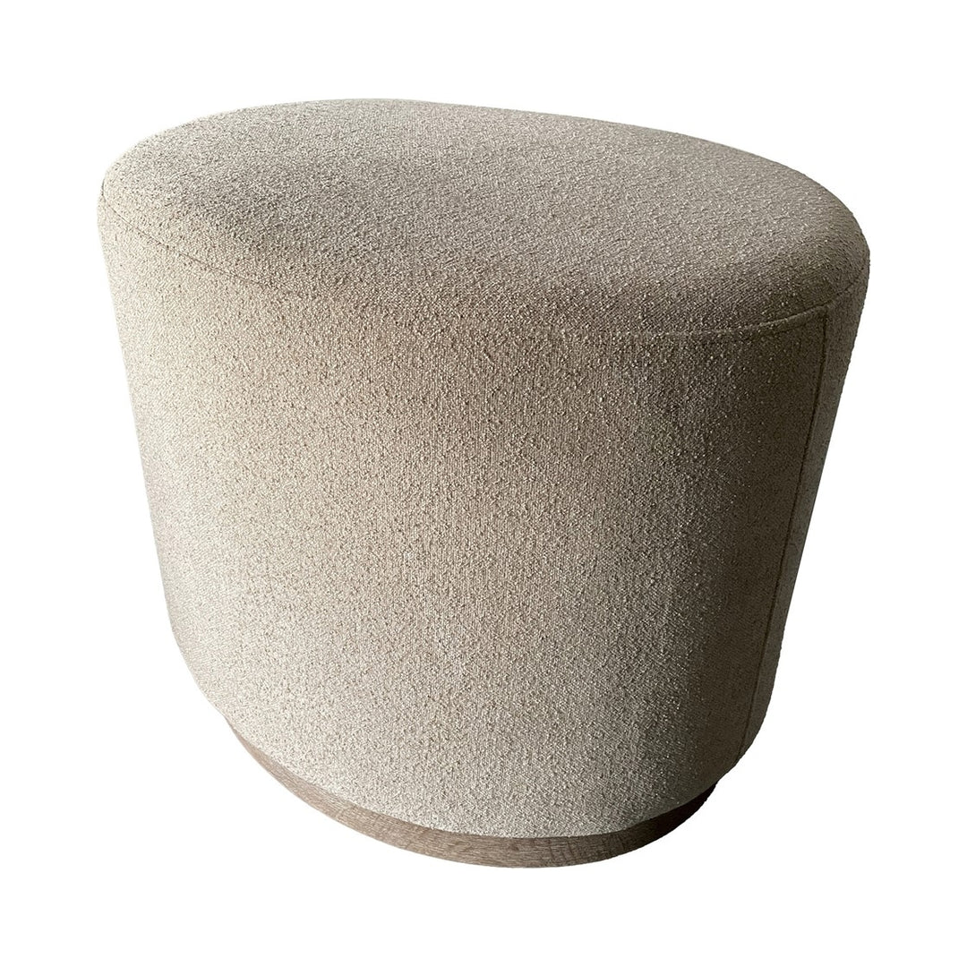 Gracie Mills Amanda Accent Ottoman Oval Cushion Wooden Base Warm Upholstery GRACE-15649 Image 3