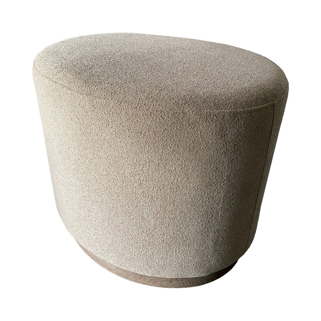 Gracie Mills Amanda Accent Ottoman Oval Cushion Wooden Base Warm Upholstery GRACE-15649 Image 1