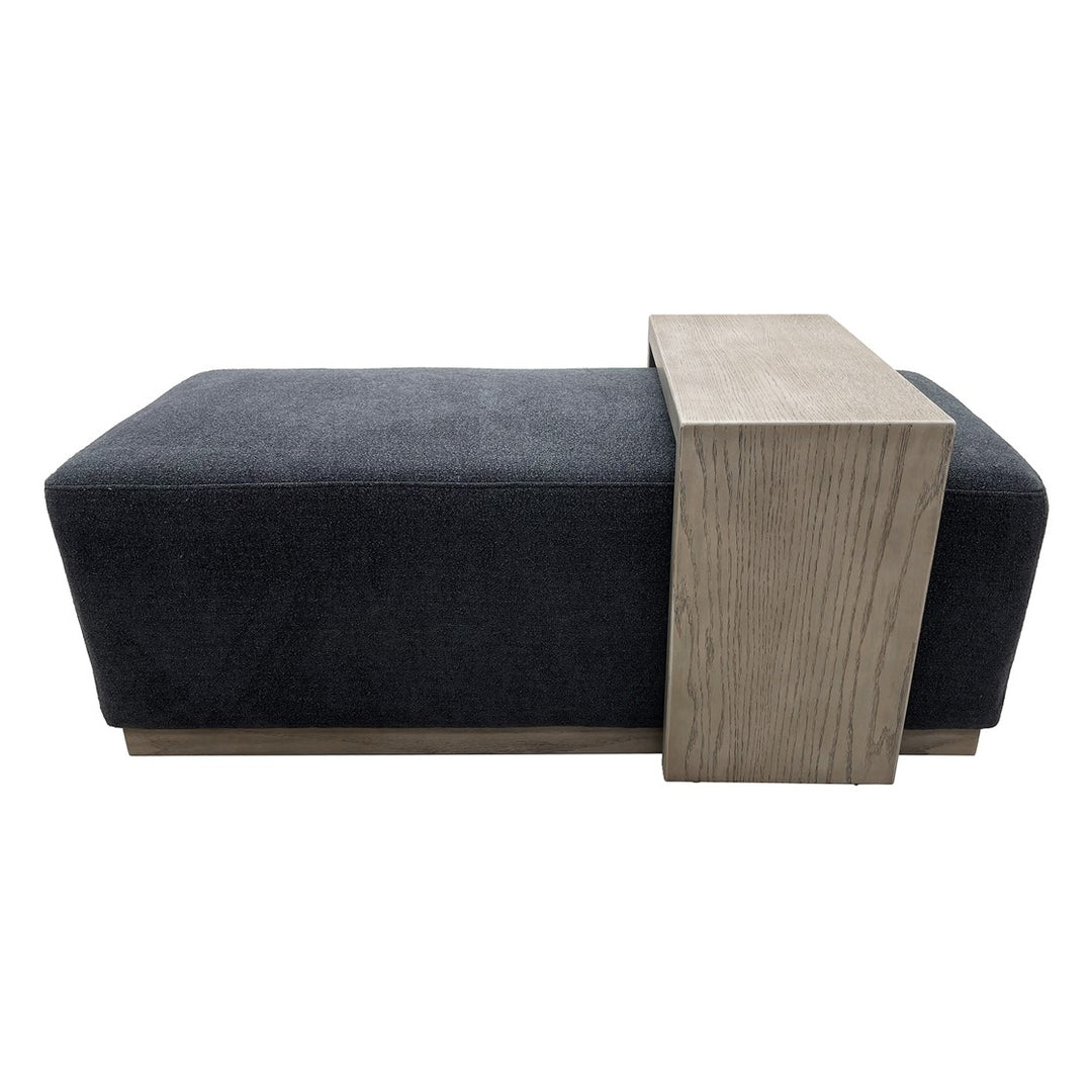 Gracie Mills NancyBench Cocktail Ottoman with Movable Table GRACE-15696 Gray Image 1