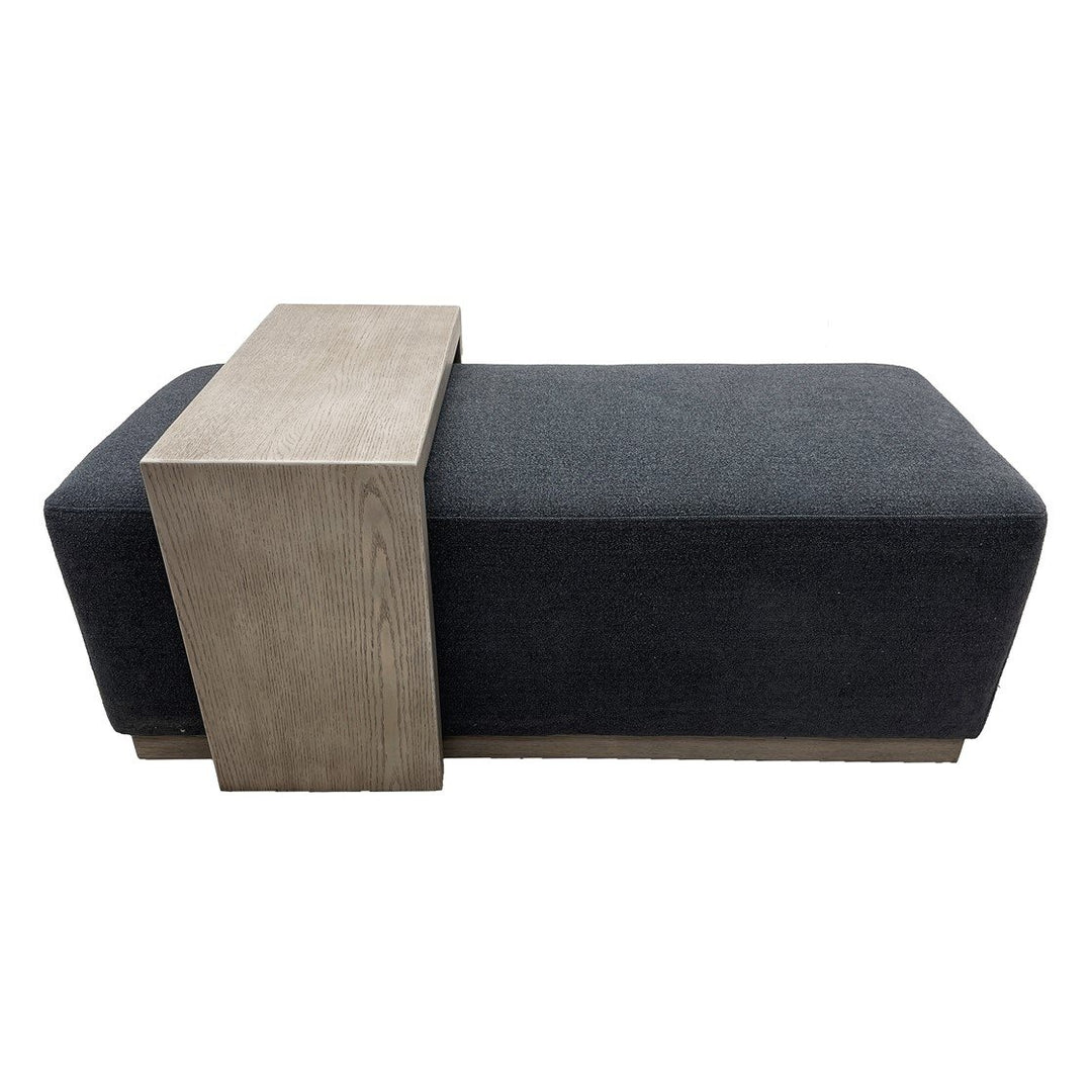 Gracie Mills NancyBench Cocktail Ottoman with Movable Table GRACE-15696 Gray Image 2