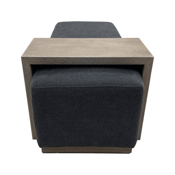 Gracie Mills NancyBench Cocktail Ottoman with Movable Table GRACE-15696 Gray Image 3