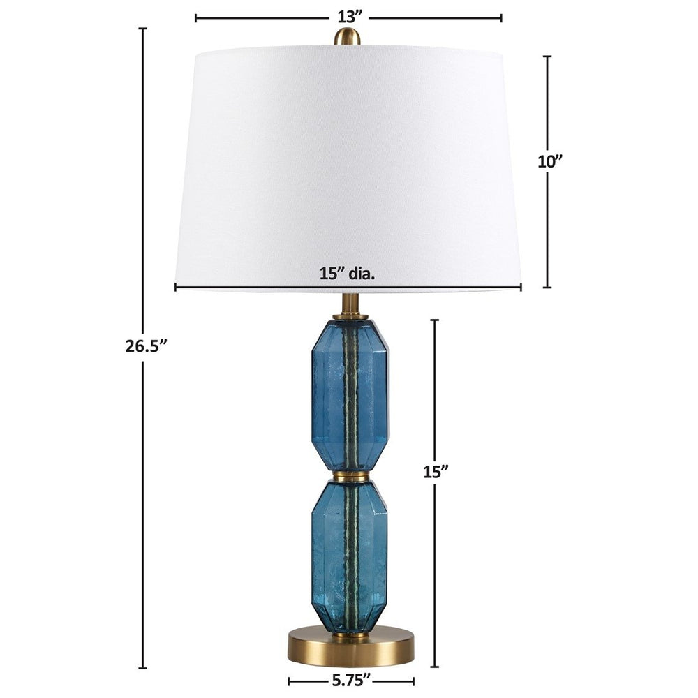 Gracie Mills Roxanne Modern Faceted Brown Glass Table Lamp with 9W LED Bulb - GRACE-15785 Image 2