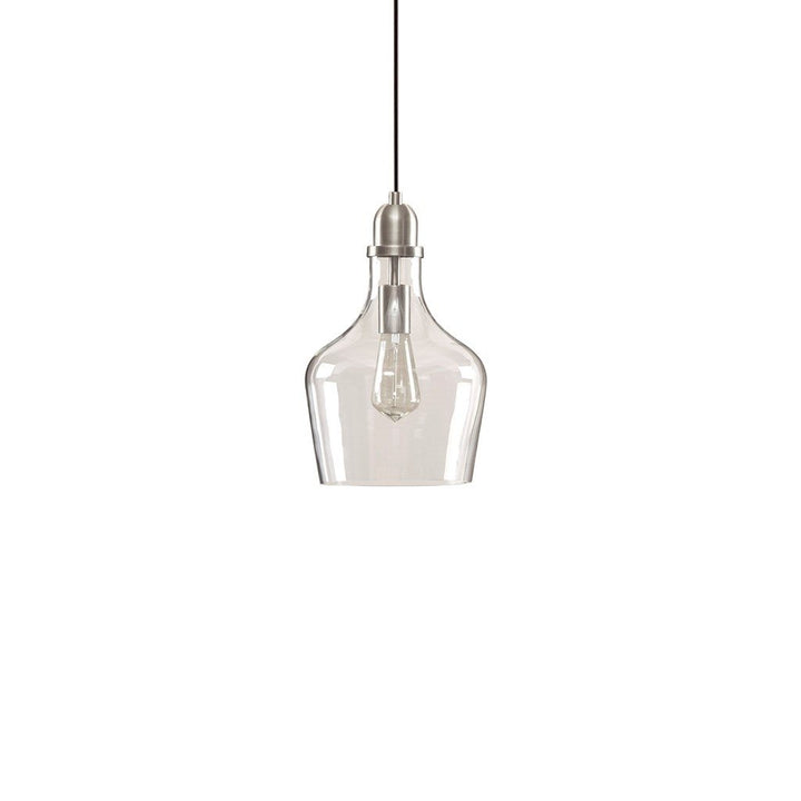 Gracie Mills Leanne Bell-Shaped Glass Pendant Light Metal Base GRACE-8854 Image 1