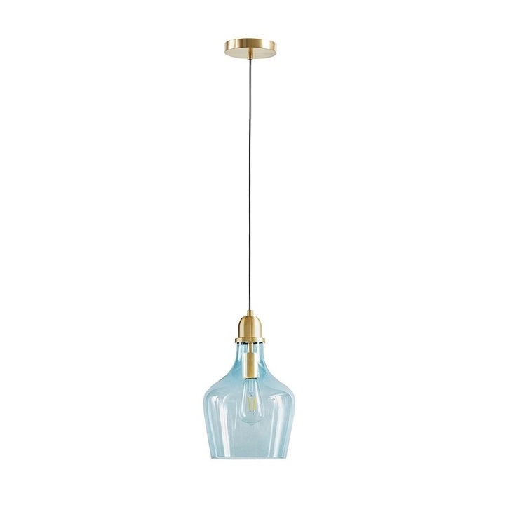 Gracie Mills Leanne Bell-Shaped Glass Pendant Light with Metal Base - GRACE-8854 Image 7