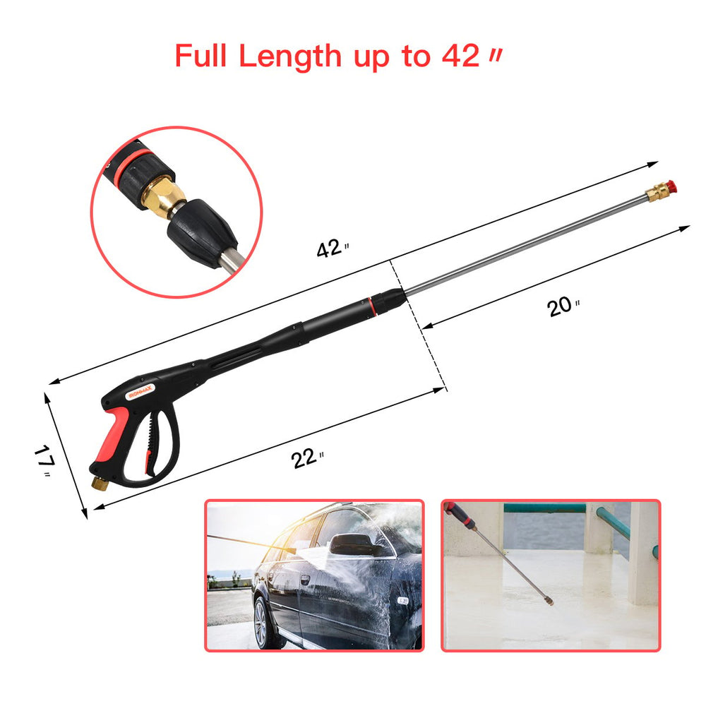 Pressure Washer Gun 4000 PSI W/20 Extendable Wand 5 Nozzle Tips Image 2