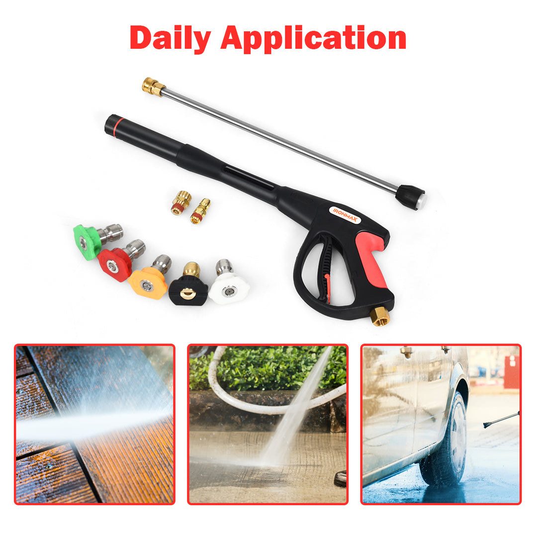 Pressure Washer Gun 4000 PSI W/20 Extendable Wand 5 Nozzle Tips Image 4