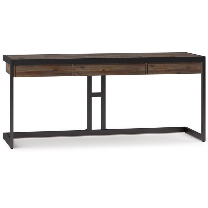 Erina Large Acacia Desk with Metal Frame Industrial Office Furniture 72x24 Image 1