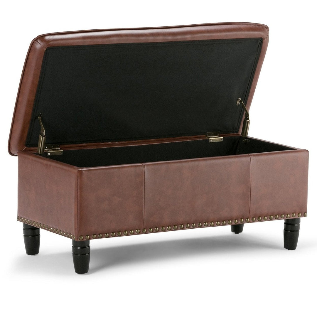 Emily Storage Ottoman in Vegan Leather Image 2