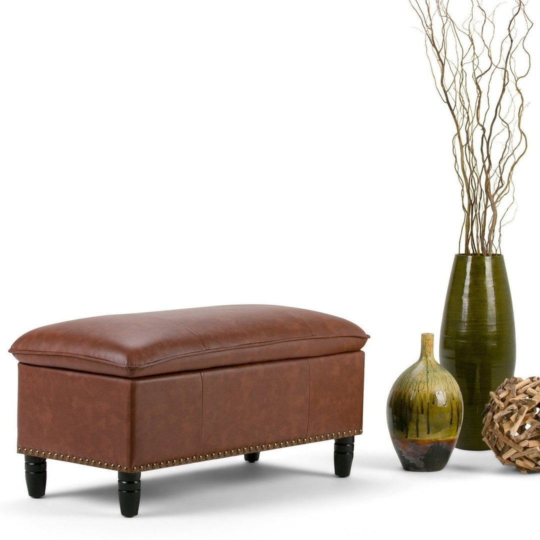 Emily Storage Ottoman in Vegan Leather Image 3