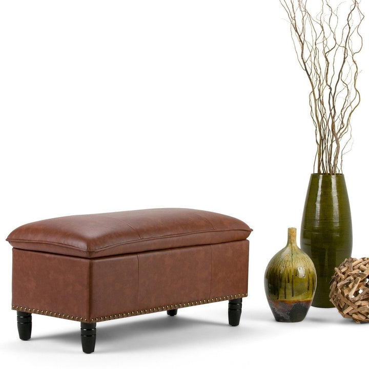 Emily Storage Ottoman in Vegan Leather Image 3