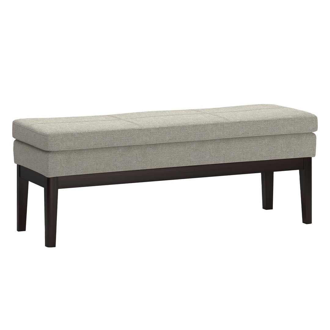 Carlson Ottoman Bench Modern Fabric Upholstered Solid Wood Frame Entryway Living Room Image 1