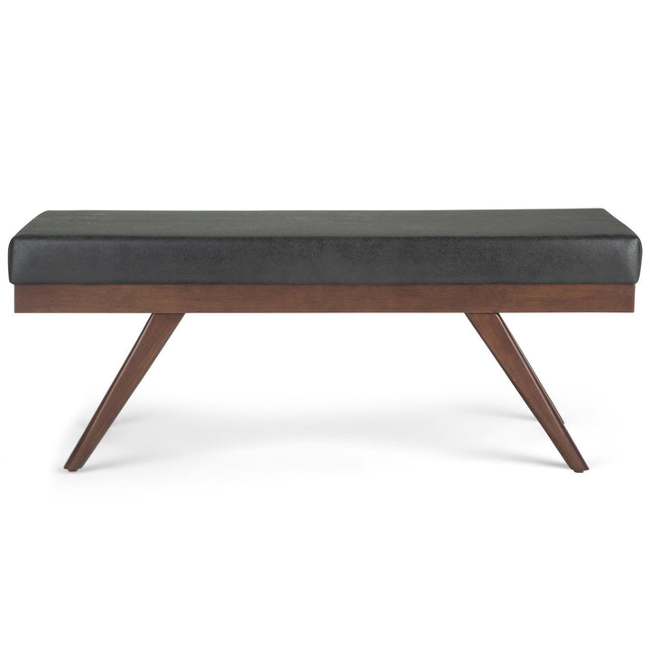 Chanelle Ottoman Bench in Distressed Vegan Leather Image 4