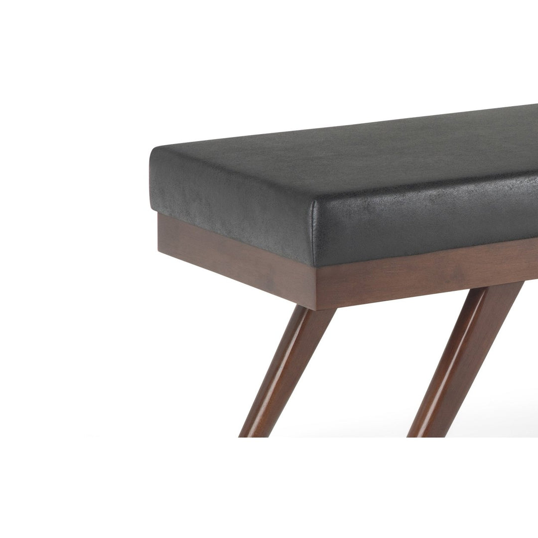 Chanelle Ottoman Bench in Distressed Vegan Leather Image 5