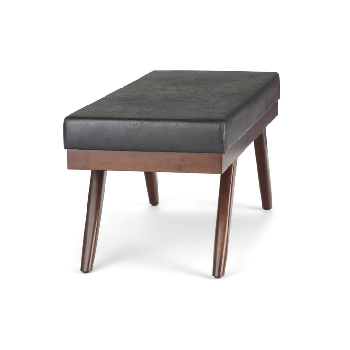 Chanelle Ottoman Bench in Distressed Vegan Leather Image 6