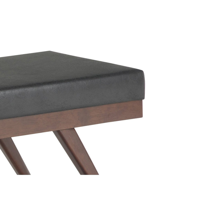Chanelle Ottoman Bench in Distressed Vegan Leather Image 8