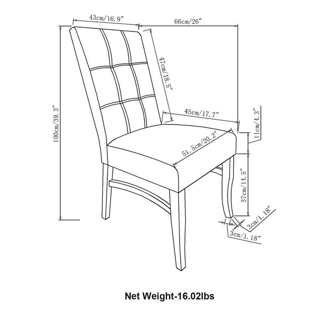 Ezra Delux Dining Chair Set of 2 Upholstered Fabric Tapered Legs 26in D Image 9