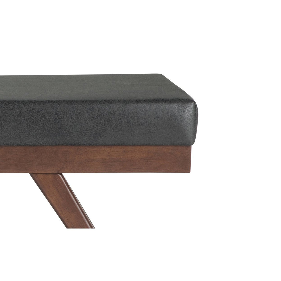 Chanelle Ottoman Bench in Distressed Vegan Leather Image 10