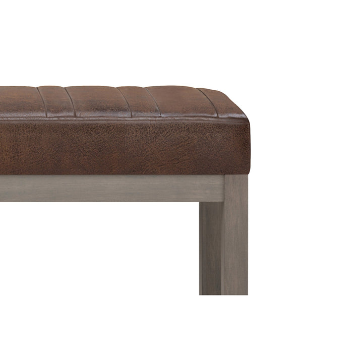 Casey Ottoman Bench Driftwood Color 43.5 inch Durable Fabric Entryway Footstool Image 10