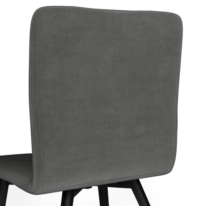 Baylor Dining Chair Set of 2 Velvet Upholstered Modern Design Black Legs Image 6