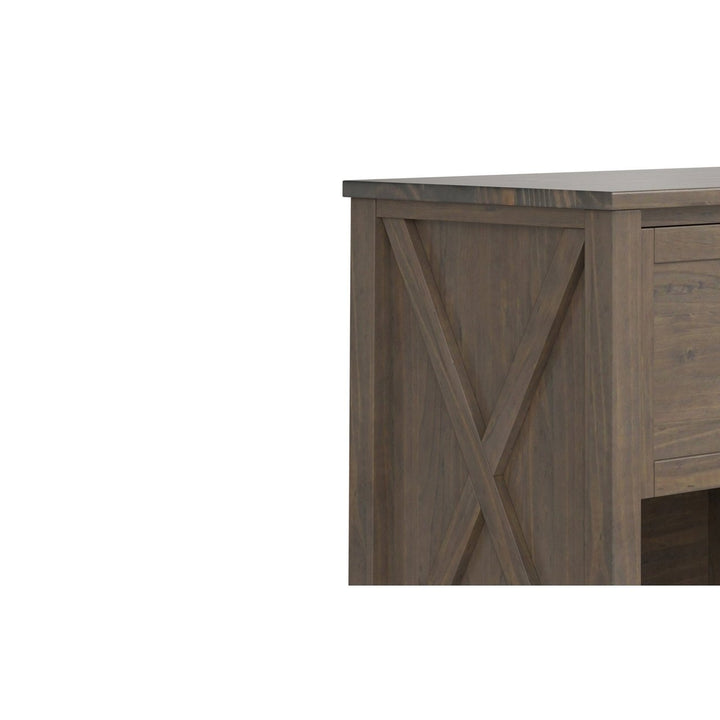 Ela Bedside Table Solid Wood Nightstand with Drawer and Open Shelf Storage Image 7