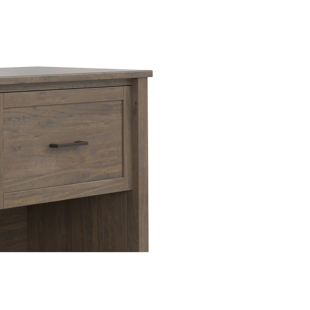 Ela Bedside Table Solid Wood Nightstand with Drawer and Open Shelf Storage Image 8