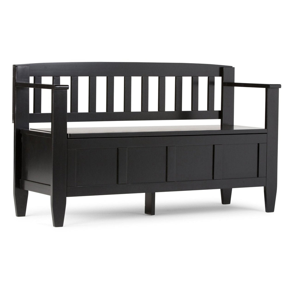 Brooklyn Entryway Storage Bench Solid Wood Lift Top 48 Inch Contemporary Design Image 2