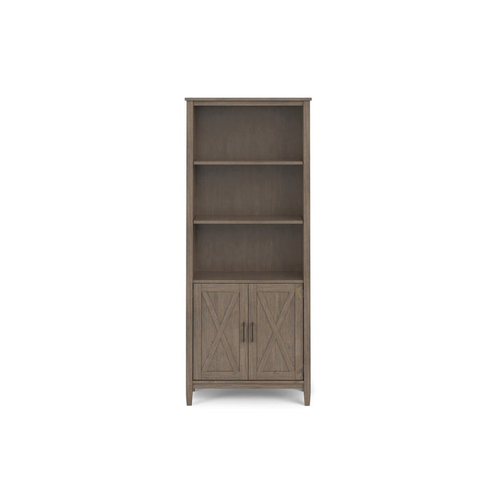 Ela Bookcase with Storage Solid Hardwood Two Open Shelves Adjustables Shaker Doors Image 3