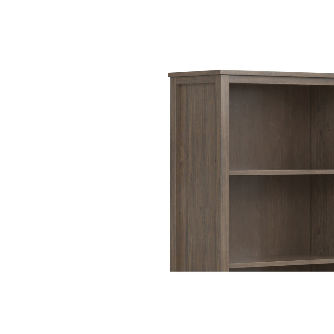 Ela Bookcase with Storage Solid Hardwood Two Open Shelves Adjustables Shaker Doors Image 4