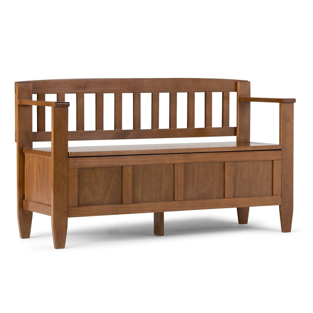 Brooklyn Entryway Storage Bench Solid Wood Lift Top 48 Inch Contemporary Design Image 3