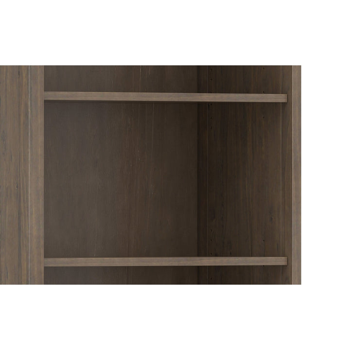 Ela Bookcase with Storage Solid Hardwood Two Open Shelves Adjustables Shaker Doors Image 10