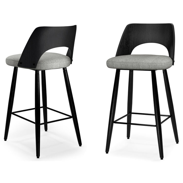 Callie Counter Height Stool Set of 2 Wood Legs Foam Padded Seat Modern Design Image 1