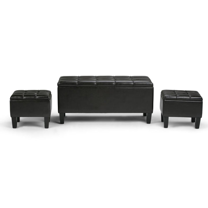 Dover 3 Pc Storage Ottoman in Vegan Leather Image 6