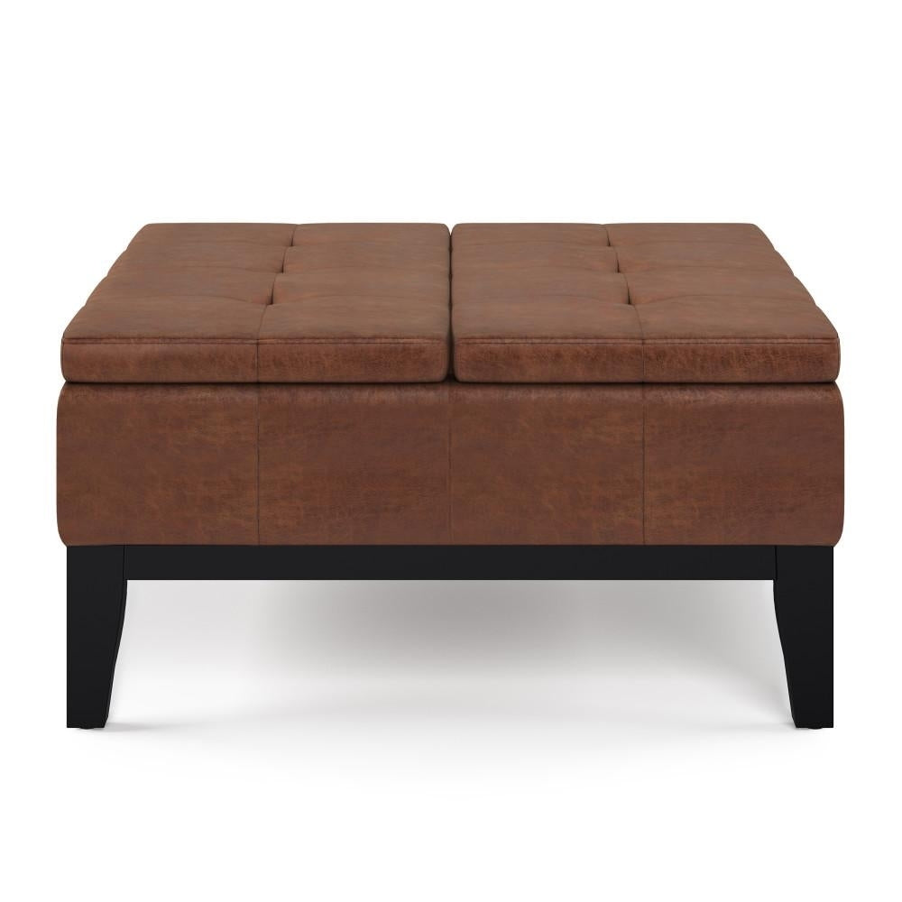 Dover Table Ottoman in Distressed Vegan Leather Image 5