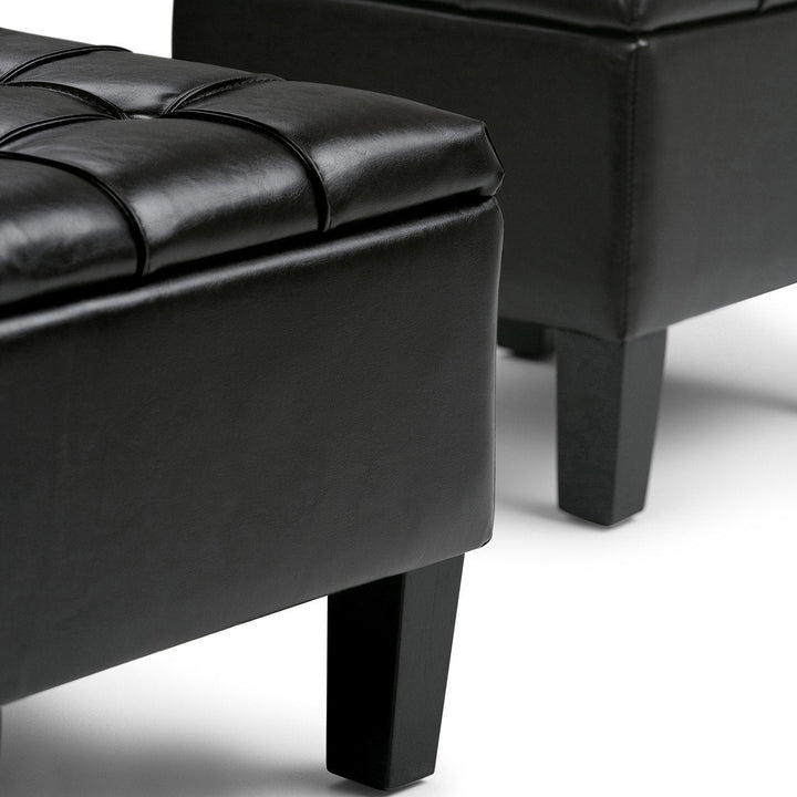 Dover 3 Pc Storage Ottoman in Vegan Leather Image 11