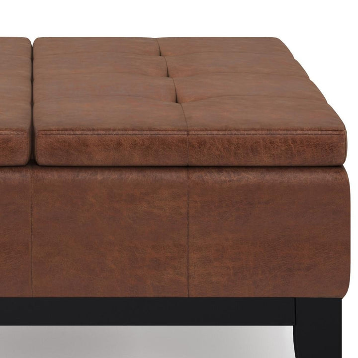 Dover Table Ottoman in Distressed Vegan Leather Image 8