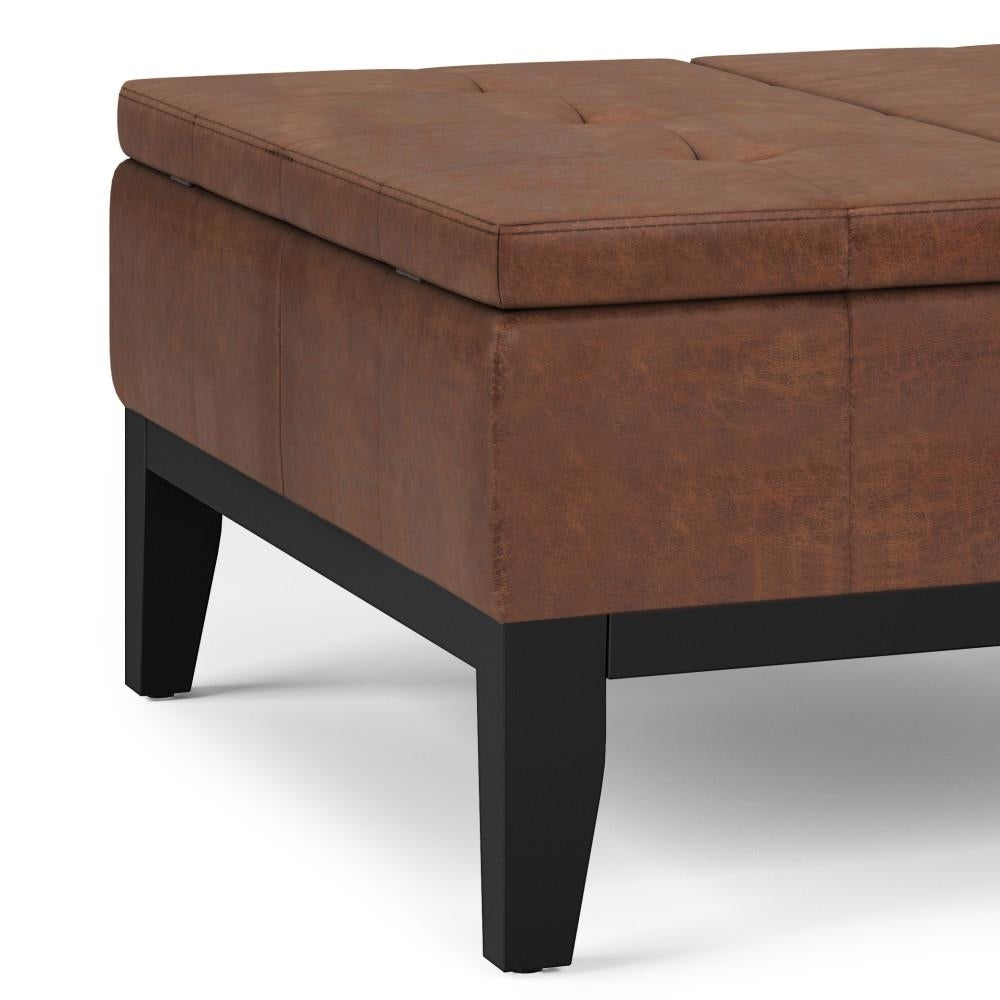 Dover Table Ottoman in Distressed Vegan Leather Image 9