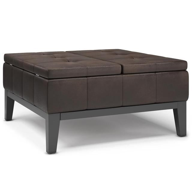 Dover Table Ottoman in Distressed Vegan Leather Image 11